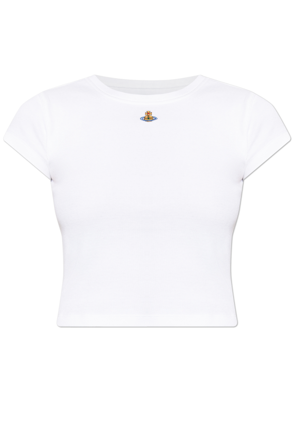 Vivienne Westwood Prążkowany t-shirt z logo