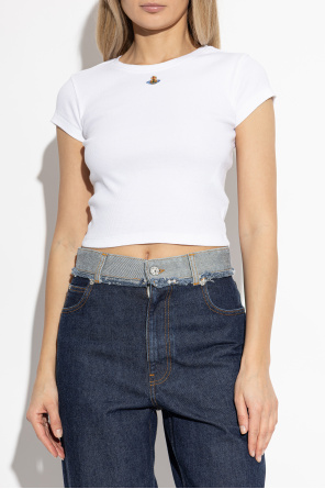 Vivienne Westwood Prążkowany t-shirt z logo