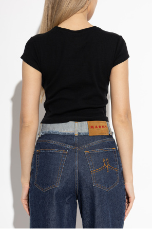 Vivienne Westwood Geripptes T-Shirt mit Logo