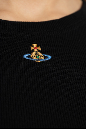 Vivienne Westwood Geripptes T-Shirt mit Logo