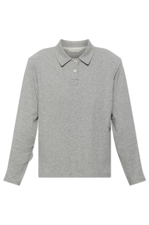 Polo shirt with sewn-in shoulder pads