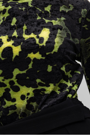 Dries Van Noten COLLUSION Plus Exclusive Mullvadsgrå sweatshirt med grafiskt handtryck