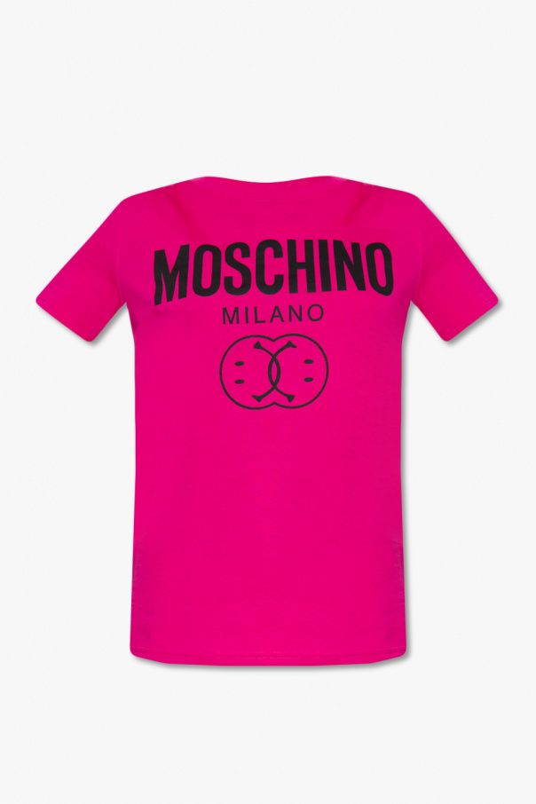 Moschino Emporio Armani Loungewear slim fit mega logo t-shirt in black with blue®