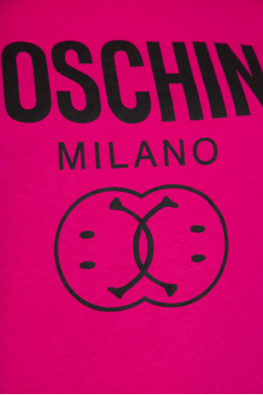 Moschino Emporio Armani Loungewear slim fit mega logo t-shirt in black with blue®