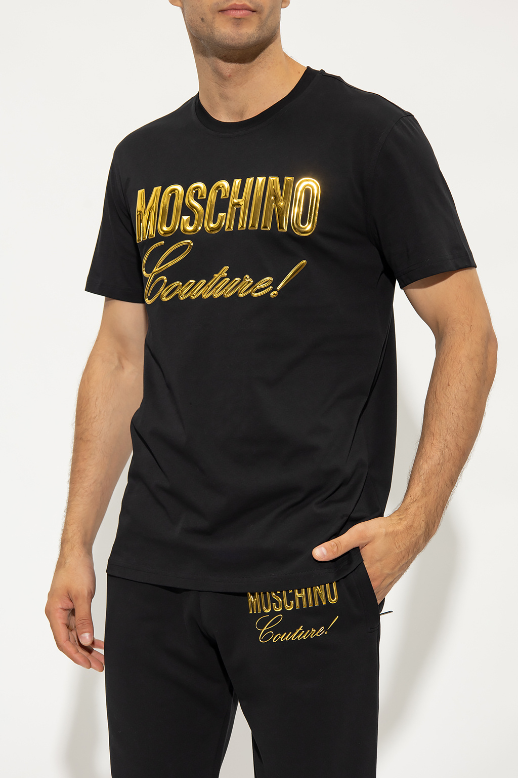 Moschino gucci x disneyr embroidered cotton t shirt