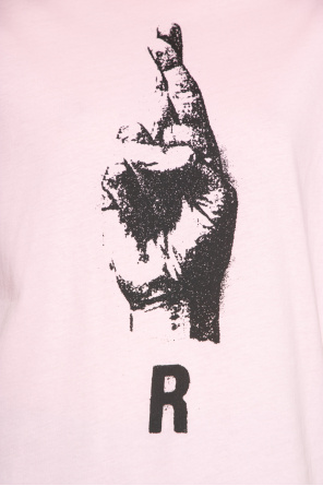 Raf Simons Sweat-shirt Cotton coupe carrée à logo Noir