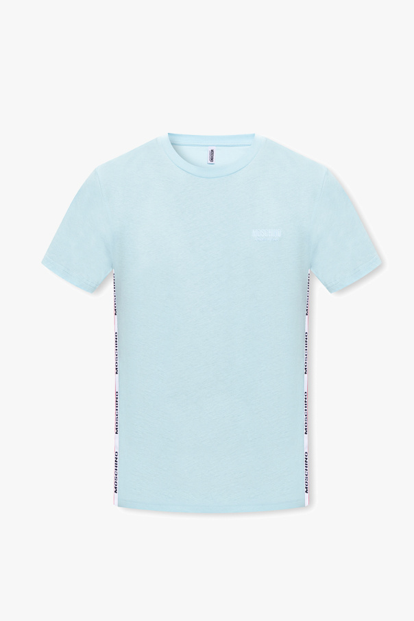 Moschino Levi's Ginger Cropped T-shirt met logo op de voorkant en trekkoord in blauw