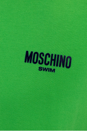 Moschino Polo Ralph Lauren player logo hooded shell jacket in olive green