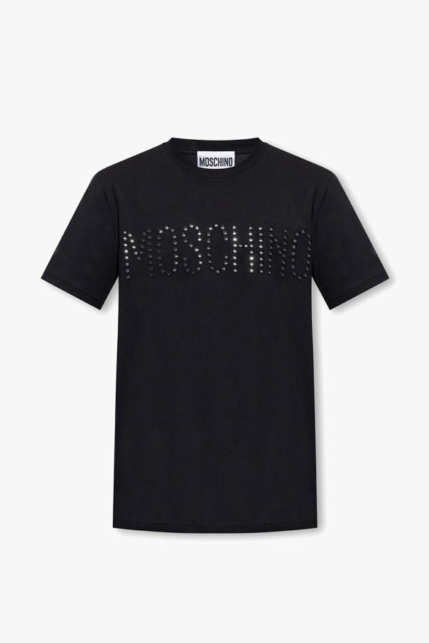 Black T-shirt with logo patch Moschino - Vitkac Australia
