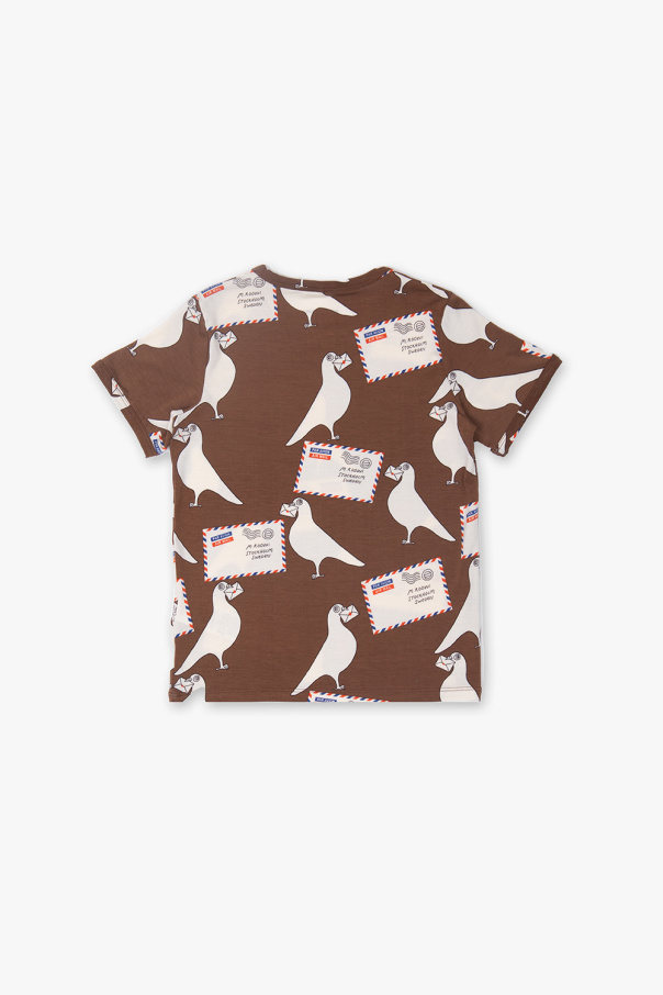 Mini Rodini T-shirt tie-dye with animal motif