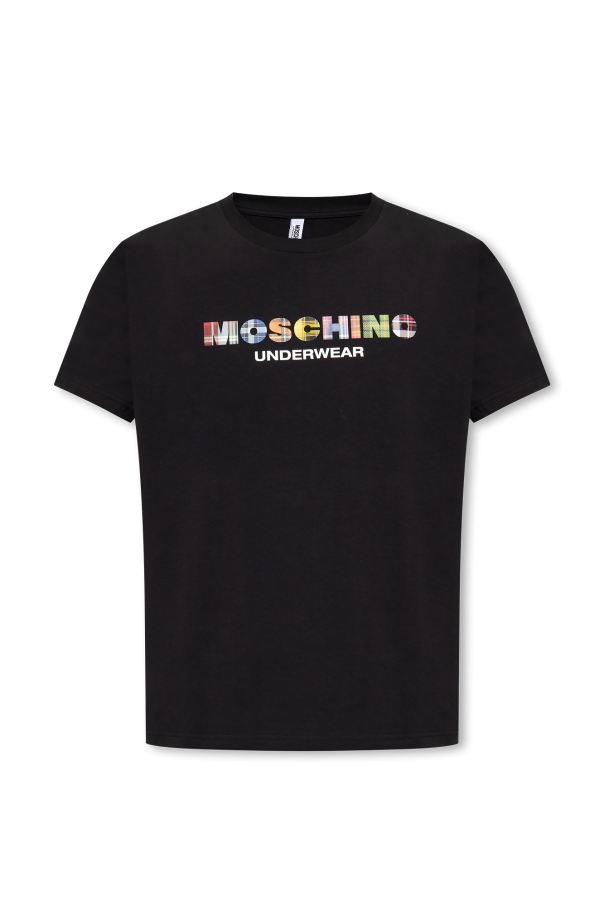 Black T-shirt with logo patch Moschino - Vitkac Australia