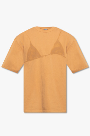 Tommy Jeans Cropped T-shirt met lange mouwen en logo in wit