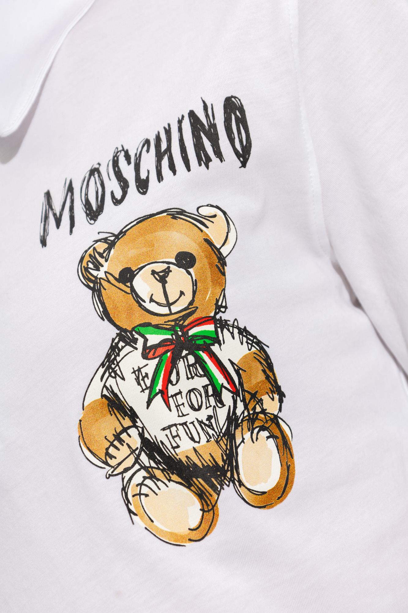 Moschino Cropped coton polo shirt with logo