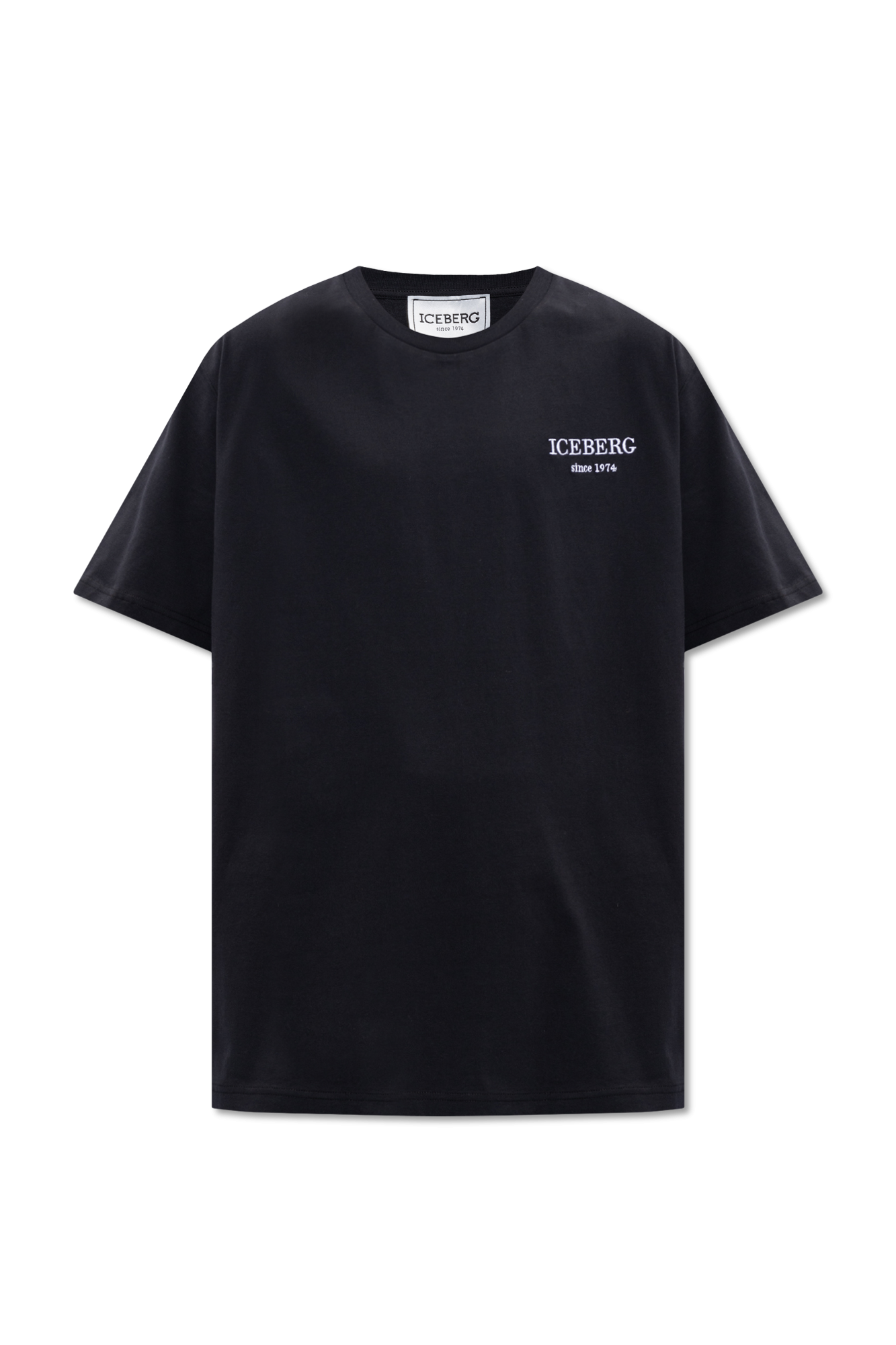 cotton sweatshirt with a hood - GenesinlifeShops Spain - Black Logo Paint  Ribbed Sweatshirt Iceberg