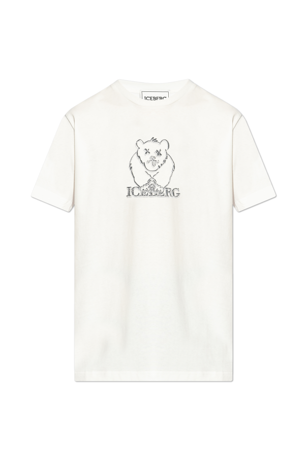 Iceberg T-shirt ze wzorem