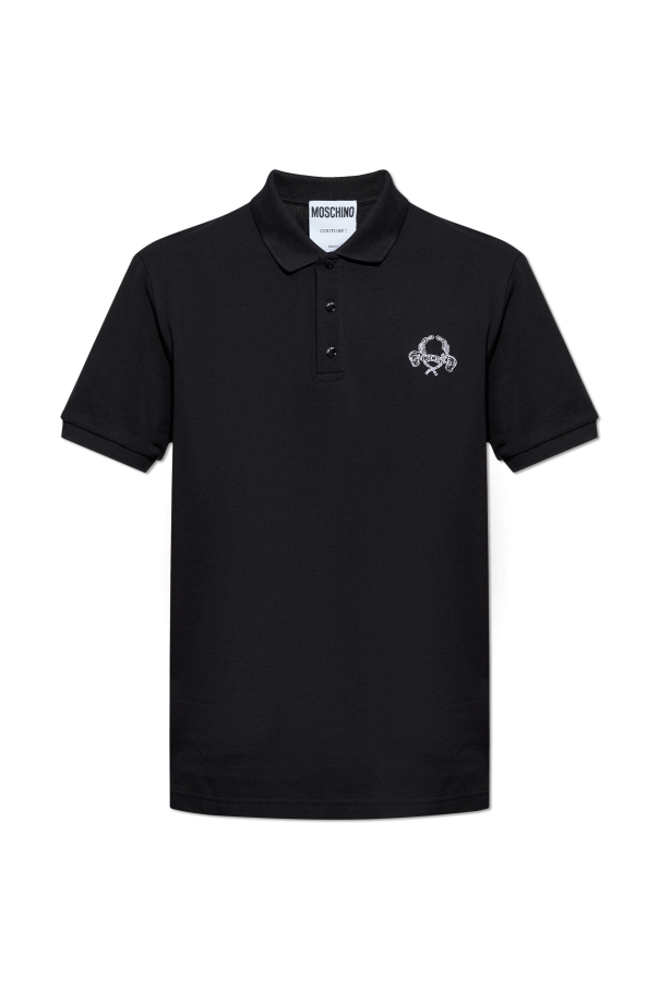 Moschino Polo de algodón con logo bordado