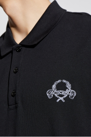 Moschino Polo de algodón con logo bordado