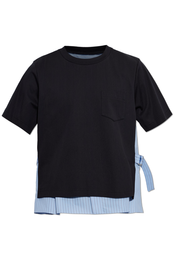 sacai T-shirt z łączonych materiałów