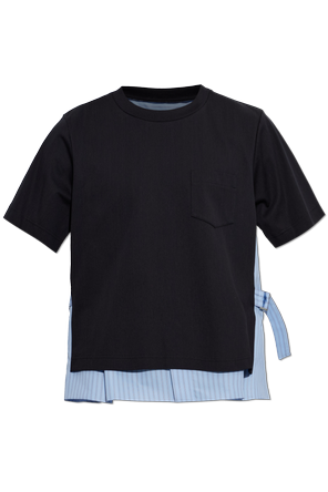 T-shirt z łączonych materiałów
