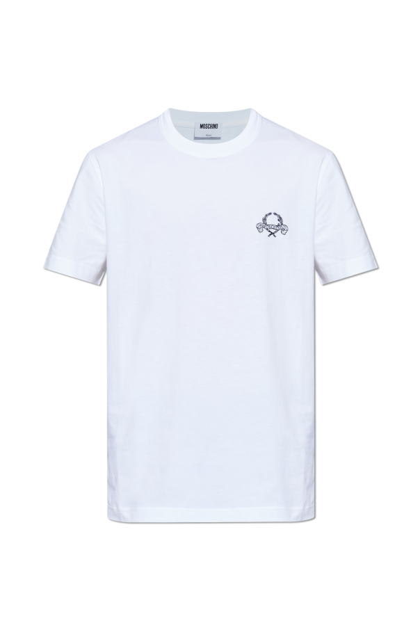 T-shirt with embroidered logo od Moschino
