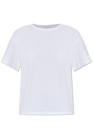 White Cotton T-Shirt with Embroidered Logo