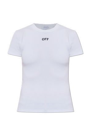 Prążkowany t-shirt z embroidered logo