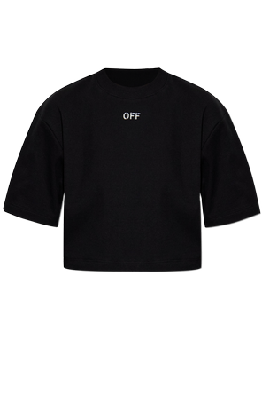 Short ribbed t-shirt with logo