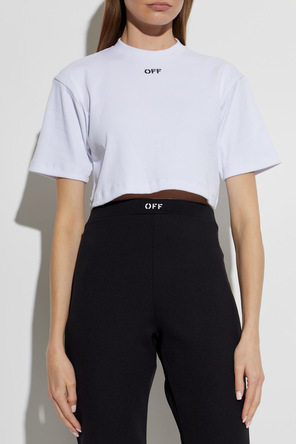 Off-White Camiseta de canalé
