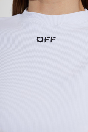 Off-White Camiseta de canalé