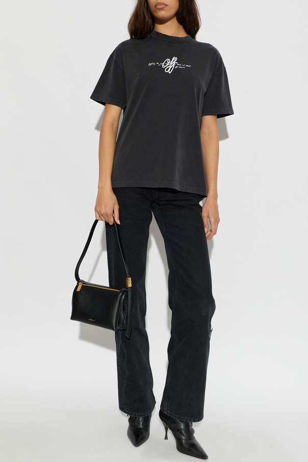 Off-White T-Shirt mit Aufdruck