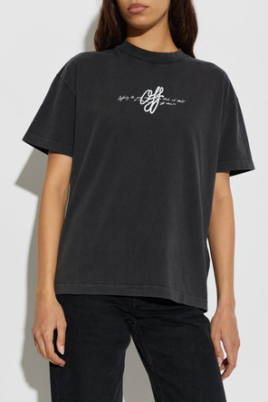 Off-White T-Shirt mit Aufdruck