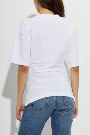 Off-White T-shirt z zakładkami