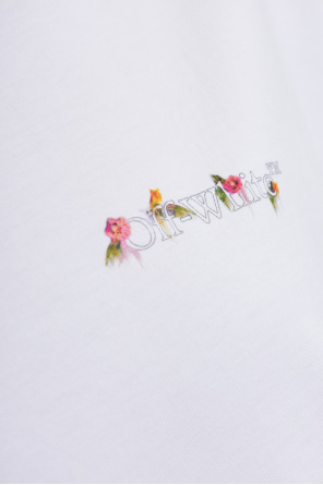 Off-White T-shirt with a colorful printed logo