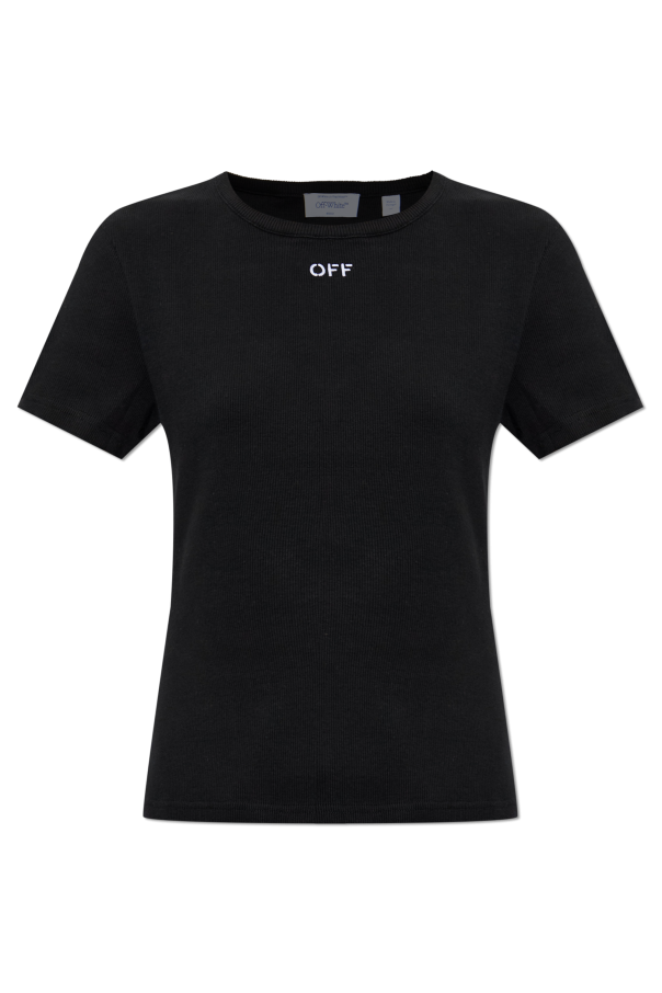 Ribbed top with embroidered logo od Off-White