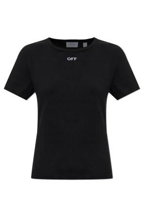 Geripptes Top mit aufgesticktem Logo