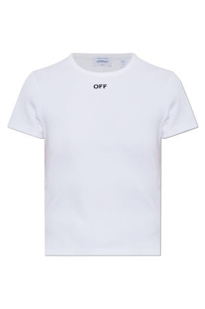 Camiseta de canalé con logo bordado