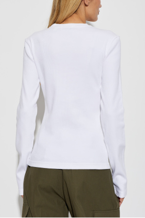 Off-White Prążkowy top z długimi rękawami