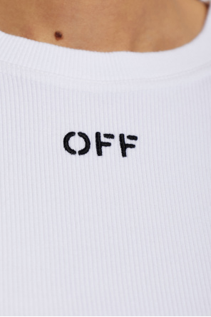 Off-White Prążkowy top z długimi rękawami
