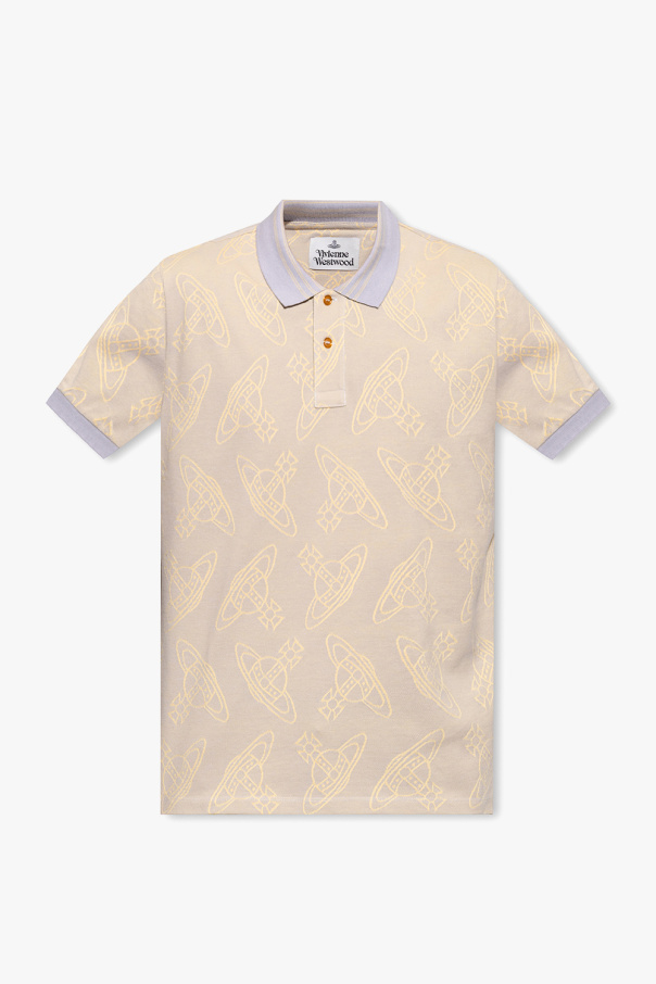Vivienne Westwood Bellfield Granatowa koszulka polo z kontrastową lamówką