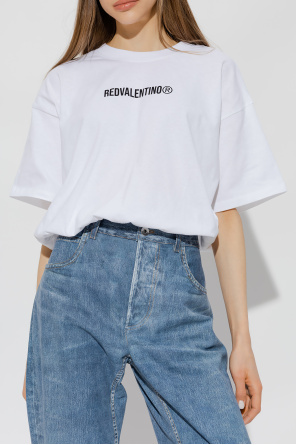 Red valentino shorts T-shirt with logo