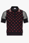 Red Valentino BLACK Polo shirt with tulle sleeves