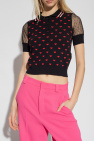 Red Valentino BLACK Polo shirt with tulle sleeves