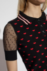 Red Valentino BLACK Polo shirt with tulle sleeves