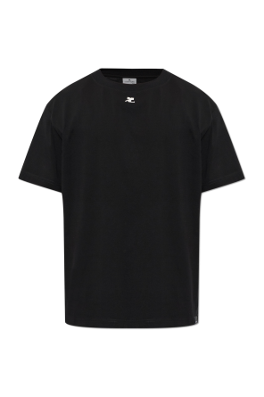 T-shirt z wyszytym logo od Courrèges