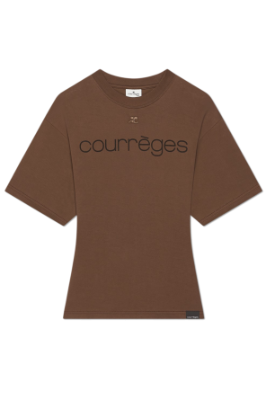 T-shirt z nadrukowanym logo od Courrèges