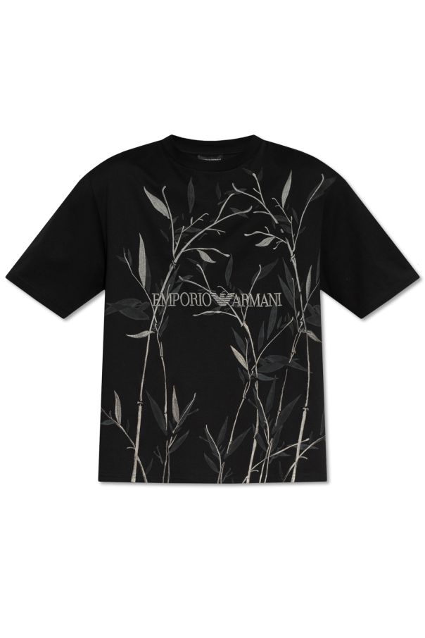 Emporio Armani T-shirt z dekoracyjnym haftem