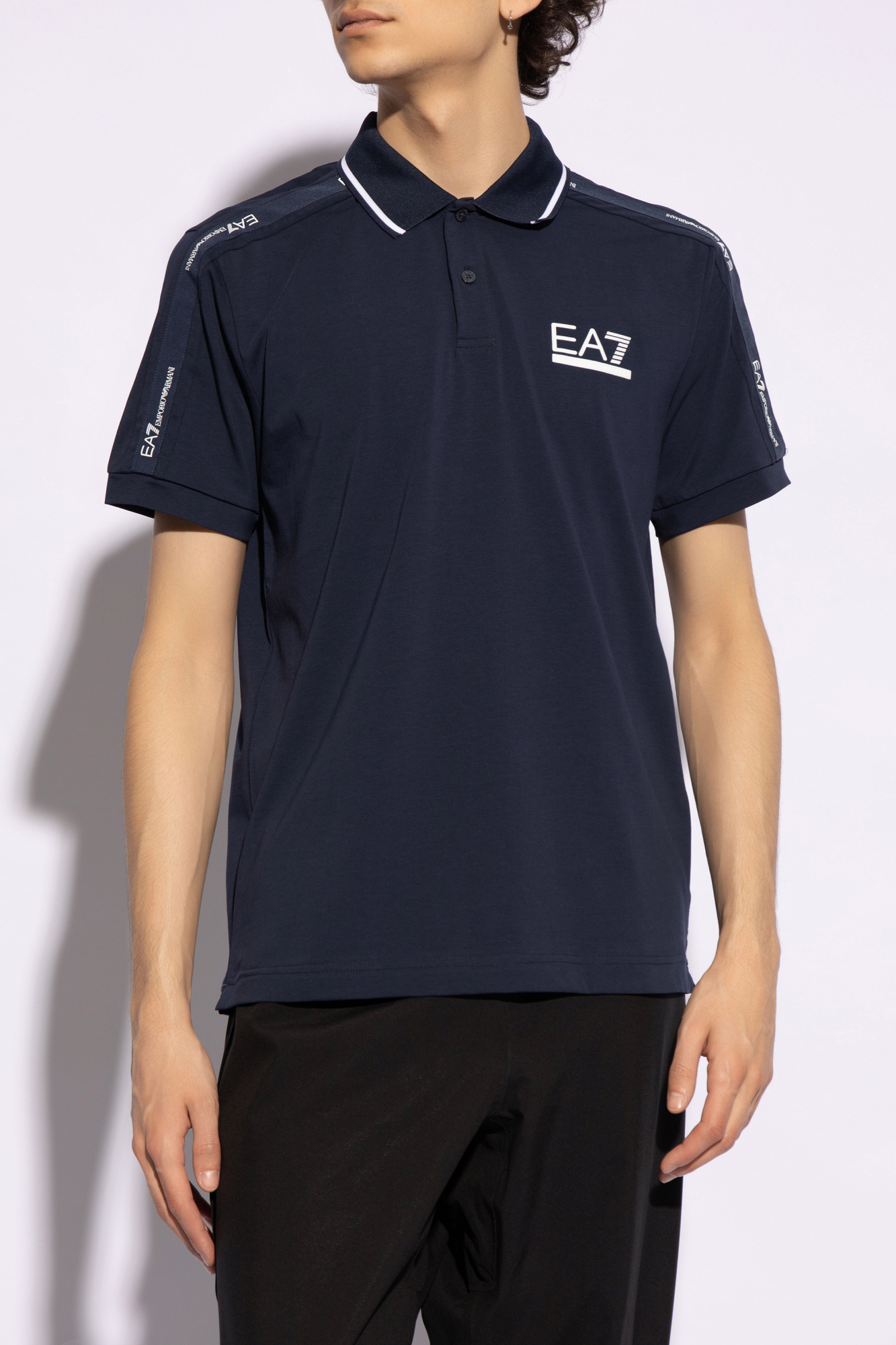 Luke Gunnel contrast collar polo shirt in grey Polo with logo