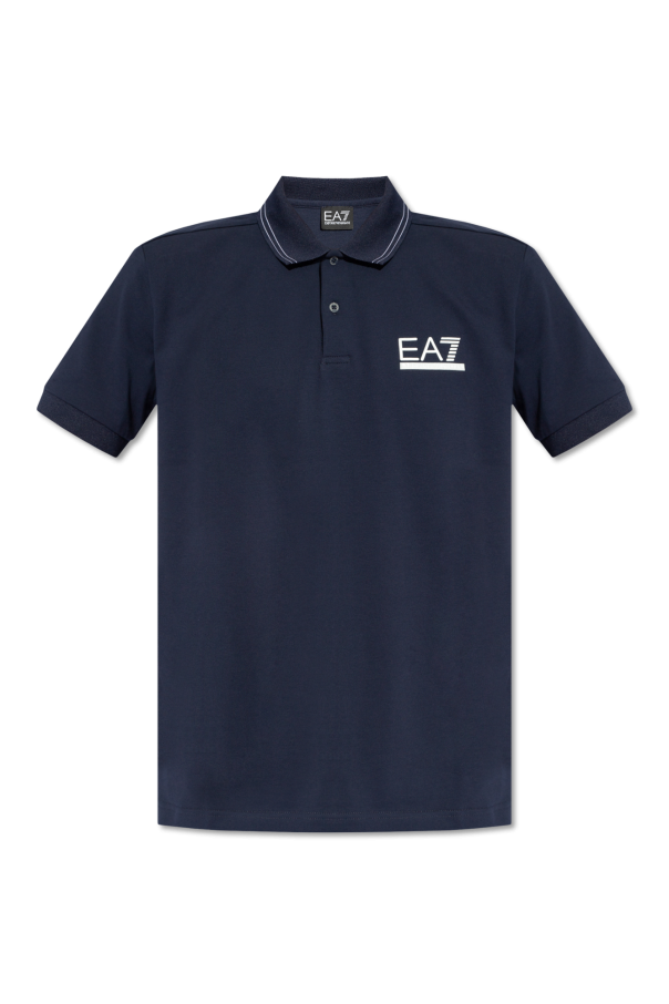 EA7 Emporio Armani Camisa Polo Reserva Reta Logo Grafite