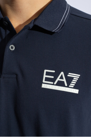 EA7 Emporio Armani Camisa Polo Reserva Reta Logo Grafite