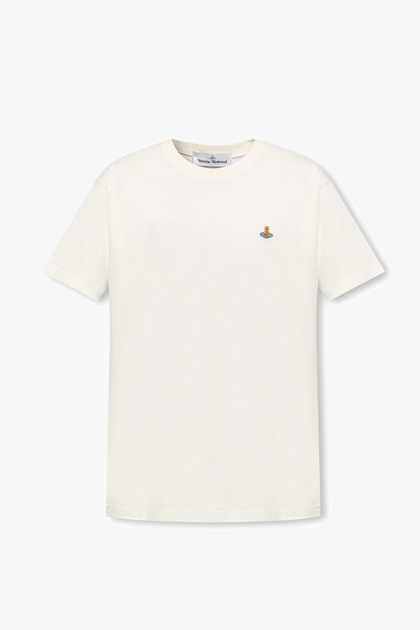 Vivienne Westwood Shoulder Logo Cream T Shirt